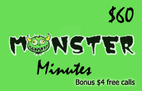 Monster Minutes $60 - International Calling Cards