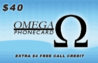 Omega Phone Card $40 - International Calling Cards