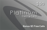 Platinum Phonecard $50 - International Calling Cards